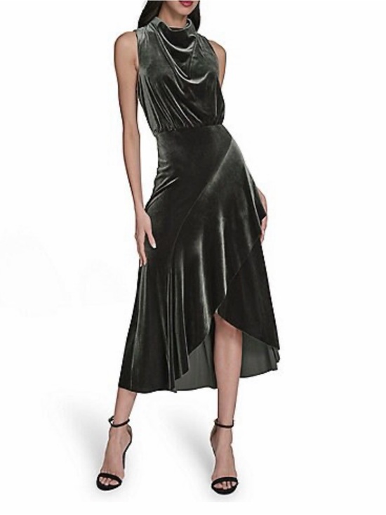Vince Camuto Dresses & Skirts - Vince Camuto Velvet Drape Cowl Mock Neck